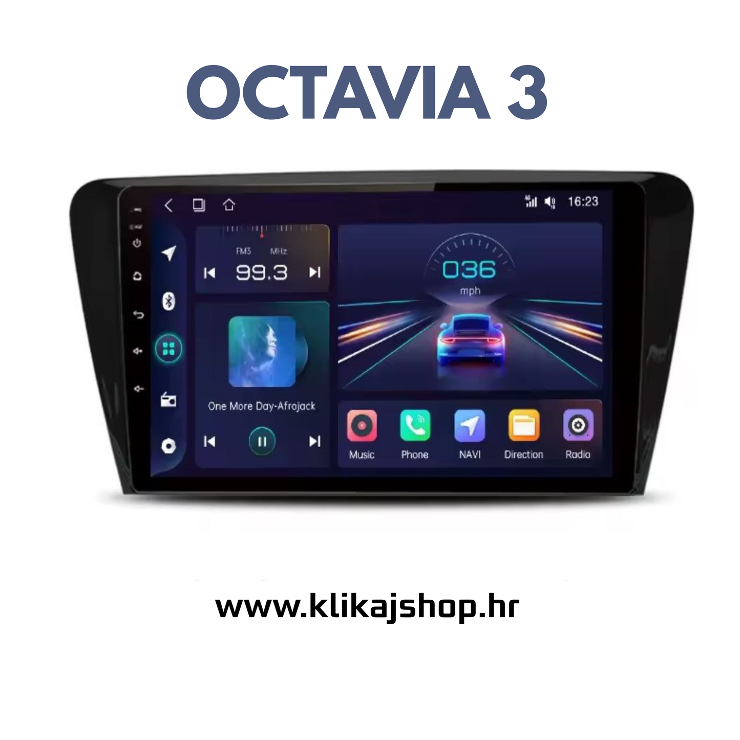 ŠKODA OCTAVIA 3, ANDROID AUTO RADIO, NAVIGACIJA, PARKING KAMERA, CAR PLAY