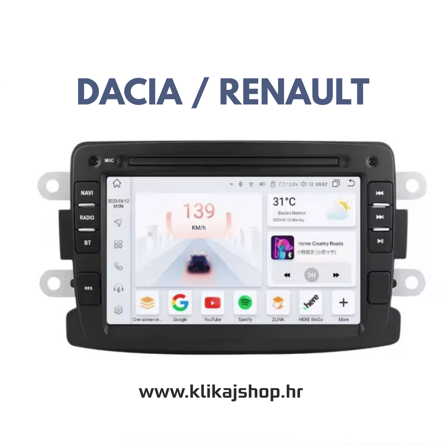 DACIA / RENAULT ANDROID RADIO, NAVIGACIJA, PARKING KAMERA 