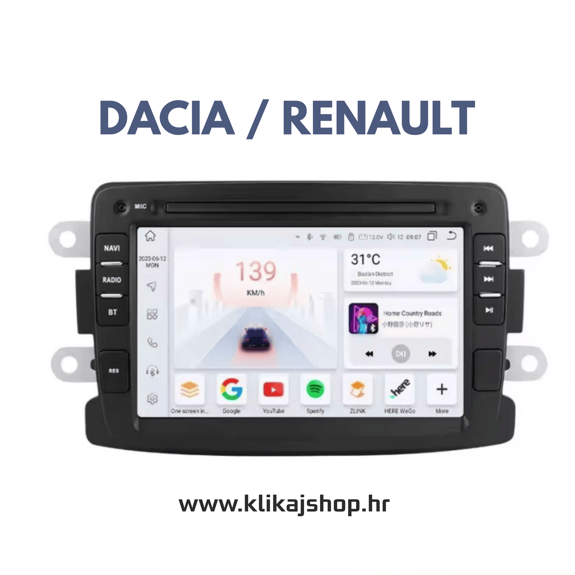 DACIA / RENAULT ANDROID RADIO, NAVIGACIJA, PARKING KAMERA 